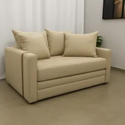 Sofa Cama Recife Casal Retratil Com Colchao Tecido Linho 155cm Jc Estofados 59085