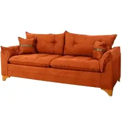 Sofa Creta 3 Lugares Tecido Linho 200cm Boareto Cobre 71425