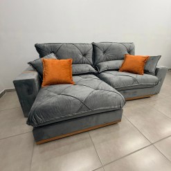 Sofa Gran Best Em Veludo 4 Lugares Retratil E Reclinavel 250cm Aifos 99535