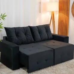 Sofa Havai 2 Lugares Retratil E Reclinavel 180cm Tecido Veludo Felipe Estofados 21656