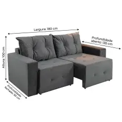 Sofa Havai 2 Lugares Retratil E Reclinavel 180cm Tecido Veludo Felipe Estofados 95586