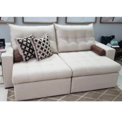 Sofa Home 240cm 4 Lugares Retratil E Reclinavel Tecido Linho Innove Estofados 50404
