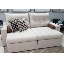 Sofa Home 240cm 4 Lugares Retratil E Reclinavel Tecido Linho Innove Estofados 92962