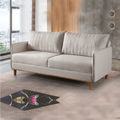 Sofa Living Persa Em Veludo 3 Lugares Com Almofadas Soltas 200cm House Decor 22327