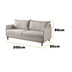 Sofa Living Persa Em Veludo 3 Lugares Com Almofadas Soltas 200cm House Decor 23068