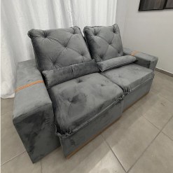 Sofa Rio 3 Lugares Em Veludo Retratil E Reclinavel 200cm Aifos 24468