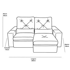 Sofa Rio 3 Lugares Em Veludo Retratil E Reclinavel 200cm Aifos 36257