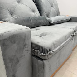 Sofa Rio 3 Lugares Em Veludo Retratil E Reclinavel 200cm Aifos 48740