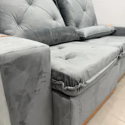 Sofa Rio 3 Lugares Em Veludo Retratil E Reclinavel 200cm Aifos 48740