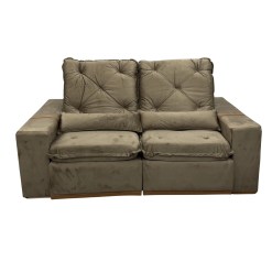 Sofa Rio 3 Lugares Em Veludo Retratil E Reclinavel 200cm Aifos Bege 91457