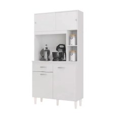 Armario De Cozinha Duda 90cm 4 Portas 1 Gaveta Poquema Branco 82230