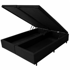Base Bau Kwid Queen Em Linhao 41x158x198cm Dream House Preto 68508