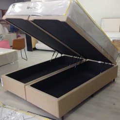 Base Bau Kwid Queen Em Linho 41x158x198cm Dream House 15340