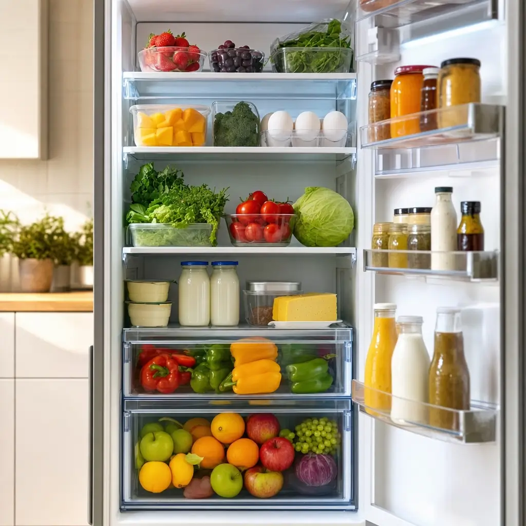 Como organizar geladeira e fazer comida durar mais com frutas, legumes, ovos e potes organizados