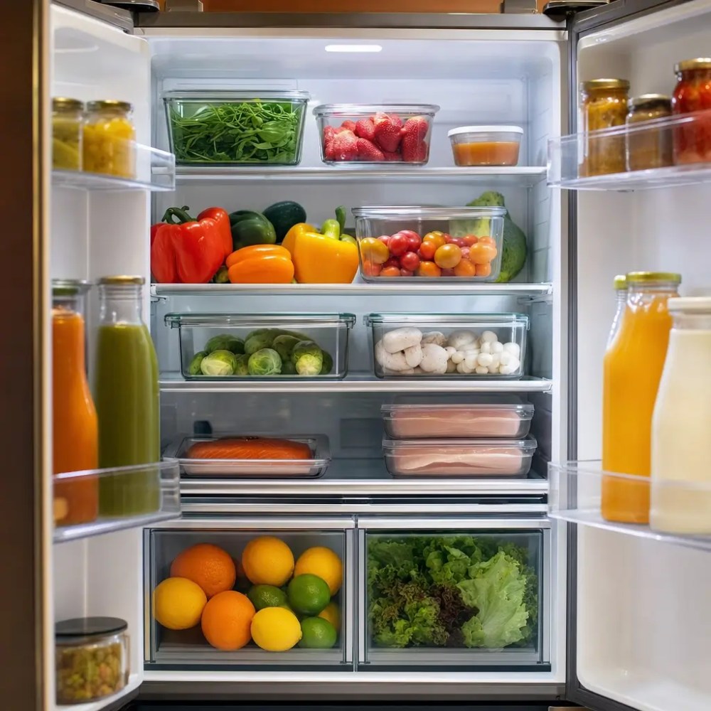 Como organizar geladeira e fazer comida durar mais com potes, frutas e verduras organizadas