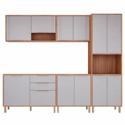 Cozinha Divina Esplendida Celeste Aurea Completa 5 Pecas 12 Portas 2 Gavetas Mgm Cinamomo Off White 76399