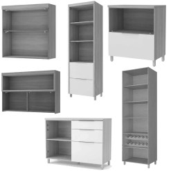 Cozinha Marquesa Completa 6 Pecas 9 Portas 6 Gavetas Nesher 10055