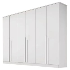 Guarda Roupa Bianca Casal 6 Portas 6 Gavetas Bianchi Branco 68311