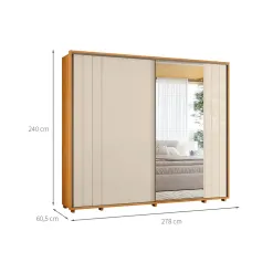 Guarda Roupa Dali Casal Com Espelho 2 Portas 8 Gavetas Madetec 85756