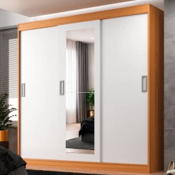 Guarda Roupa New Santiago Casal 3 Portas 2 Gavetas Com Espelho Evidencia 32915
