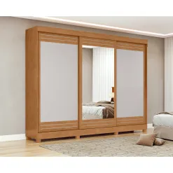 Guarda Roupa Nice Casal Com Espelho 3 Portas 4 Gavetas Lopas 35262