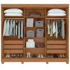 Guarda Roupa Nice Casal Com Espelho 3 Portas 4 Gavetas Lopas 77266
