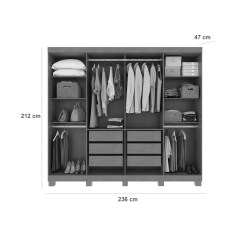 Guarda Roupa Serenata Casal Com Espelho 8 Portas 6 Gavetas Lopas 70657
