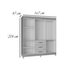 Guarda Roupa Sevilha Poquema Casal 6 Portas 3 Gavetas 39175