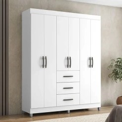 Guarda Roupa Sevilha Poquema Casal 6 Portas 3 Gavetas 88495