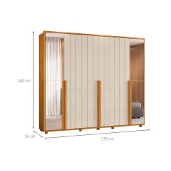 Guarda Roupa Volpi Casal Com Espelho 6 Portas 6 Gavetas Madetec 53611
