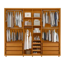 Guarda Roupa Volpi Casal Com Espelho 6 Portas 6 Gavetas Madetec 83454