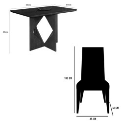 Mesa De Jantar Madrid 90x90cm Com 4 Cadeiras Jasmim Em Linho Estofadas Minas Plac 77970