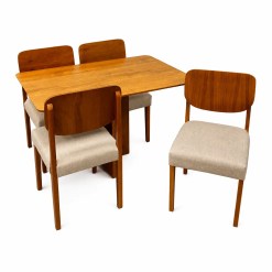 Mesa De Jantar Salina 120x80cm Sem Vidro Com 4 Cadeiras Barcelona Em Linho Madeira Cel Moveis Cinamomo Com Tecido Bege 82726