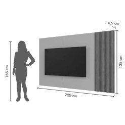 Painel Arezzo Mavaular 220cm Com Led Para Tv Ate 75 Polegadas 85745