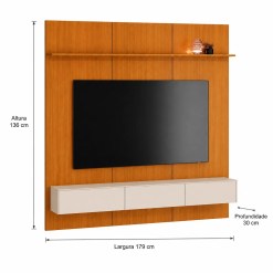 Painel Avant 179cm Com Nicho Dior Para Tv Ate 75 Polegadas Edn 41637