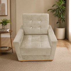 Poltrona Austria Em Linho Com Almofada Solta Uniao 89951
