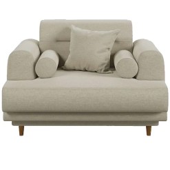 Poltrona Decorativa Lisboa Em Linho Estofart Bege 92369