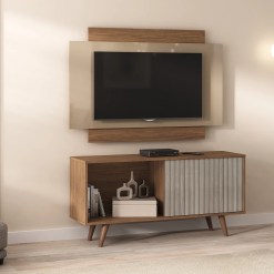 Rack Com Painel Malaga Para Tv Ate 50 Polegadas 1 Porta Atualle 47511