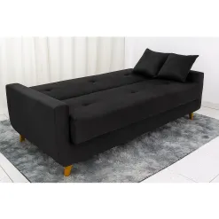 Sofa Cama Pamela 4 Lugares Reclinavel Com Bau 207cm Tecido Veludo Matrix 21547