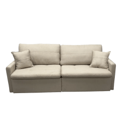 Sofa Cama Portinari 4 Lugares Retratil E Reclinavel 220cm Tecido Linho Innove Cru 46067