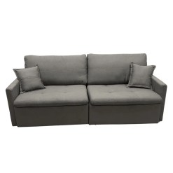 Sofa Cama Portinari 4 Lugares Retratil E Reclinavel 220cm Tecido Linho Innove Grafite 14725