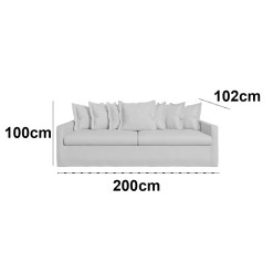 Sofa Enseada 200cm Em Linho 3 Lugares Estofart 66436