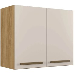 Armario Aereo Cristal 2 Portas Arte Moveis Cinamomo Off White 52675
