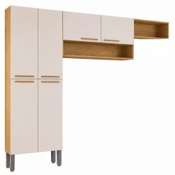 Armario De Cozinha Madri 6 Portas Salleto Cinamomo Off White 66452