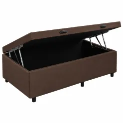 Base Bau Kwid Solteiro Em Linhao 41x88x188cm Dream House Marrom 38194