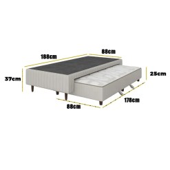 Base Box Solteiro Com Cama Auxiliar Premium 37x188x88cm Plumatex 24134