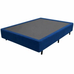 Base Box Universal Casal Em Veludo 37x138x188cm Alto Nivel Azul 14848