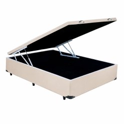 Base Cama Viuva Bau Em Veludo 41x188x128cm Blindado Bege 35437