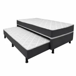 Bicama Box Isa Solteiro Com Molas Ensacadas 88x188x60cm Ortobello Cinza 49530