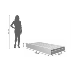 Cama Auxiliar Solteiro Tigus 19x188x92cm 24373